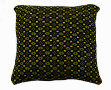 Load image into Gallery viewer, Black, green and yellow pillow case with faroese pattern