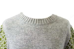 Slim sweater with patterned arms