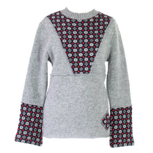 Load image into Gallery viewer, Tættsitandi troyggja við kraga og mynstrið