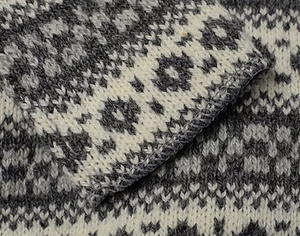 Grey and white sweater with popular pattern