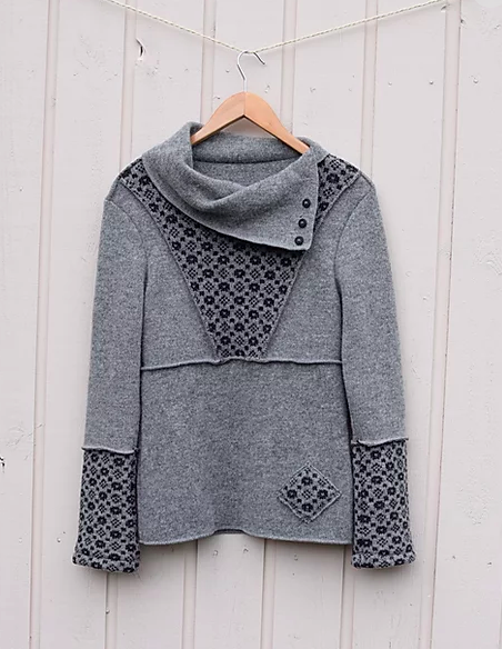 Sweater with large collar