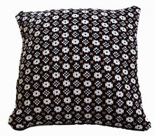 Load image into Gallery viewer, Dark brown and white pillow case with faroese pattern

