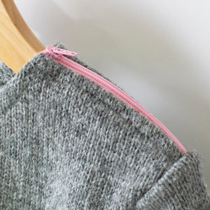 Simple grey with pink zipper